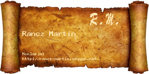 Rancz Martin névjegykártya